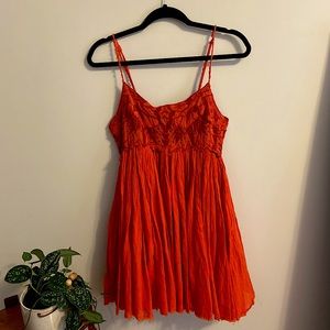 Free People Red Mini Tunic Dress - Size 6